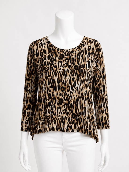 Chico's Tops - Chico's Women's Long-sleeve Leopard Print Blouse Size 2 - Large